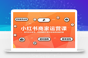 小红书商家运营课,账号定位起号、内容爆款打造与短视频拍摄剪辑
