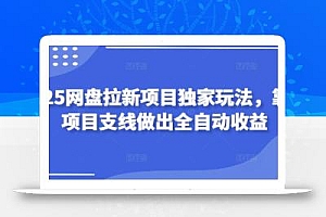2025网盘拉新项目独家玩法,靠主项目支线做出全自动收益