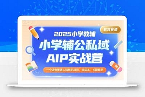 2025小学教辅公私域AIP实战营,一个适合普通人搞钱的项目,低成本,长期稳定