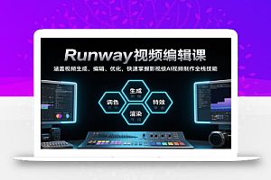 Runway视频编辑课,涵盖视频生成、编辑、优化,快速掌握影视级AI视频制作全栈技能