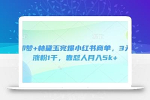 即梦+林黛玉完爆小红书商单,3天涨粉1千,靠怼人月入5k+