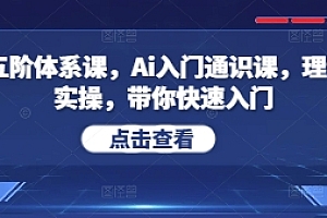 Ai五阶体系课,Ai入门通识课,理论+实操,带你快速入门