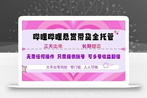 2025年B站风口带货项目 仅需提供账号 全程托管 轻松月入1w+