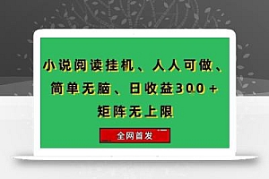 小说挂G阅读,人人可做,简单无脑,一天收益3张+矩阵无限上,全网首发【揭秘】