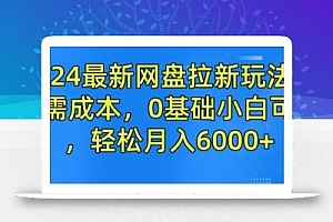 2024最新网盘拉新玩法,无需成本,0基础小白可做,轻松月入6000+【揭秘】