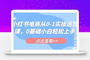 小红书电商从0-1实操运营课,0基础小白轻松上手
