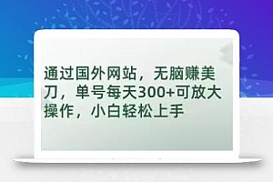 通过国外网站,无脑赚美刀,单号每天300+可放大操作,小白轻松上手【揭秘】