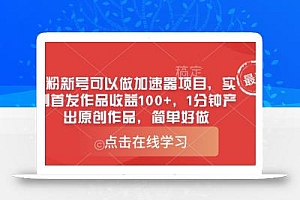 0粉新号可以做的加速器项目,实测首发作品收益100+,1分钟产出原创作品,简单好做
