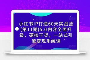 小红书IP打造60天实战营(第11期)5.0内容全面升级,硬核干货,一站式引流变现系统课
