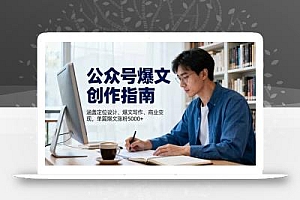 公众号爆文创作指南,涵盖定位设计+爆文写作+商业变现,单篇爆文涨粉5000+