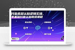 抖音底层认知逻辑实操,零基础抖音认知底层课程