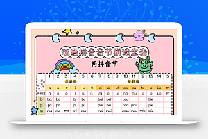 新一上语文汉语拼音音节拼读全表(5页)