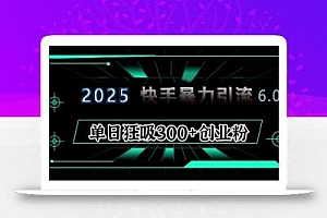 2025年快手6.0保姆级教程震撼来袭,单日狂吸300+精准创业粉