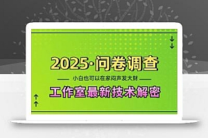 2025问卷调查最新工作室技术解密:一个人在家也可以闷声发大财,小白一天2张,可矩阵放大【揭秘】