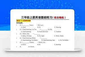 三年级上册英语语法精炼基础练习