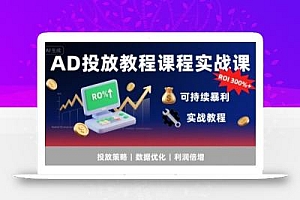 AD投放教程课程实战课,实现广告ROI300%+可持续暴利
