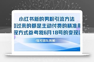 小红书全新男粉引流实操方法,日引流100多精准男粉