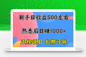 一台电脑,前期日收益300-500,熟练后日入1000左右
