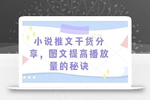 小说推文干货分享,图文提高播放量的秘诀