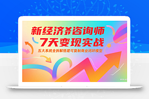 新经济咨询师 7 天变现实战:五大系统全拆解搭建可复制商业闭环模型