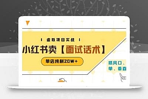 小红书虚拟项目掘金,卖面试话术资料,单店纯利20W+(附爆款笔记制作方法)
