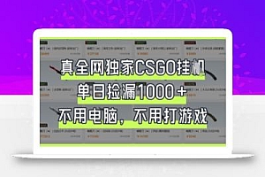 真全网独家CSGO挂G,单日捡漏1k+【揭秘】