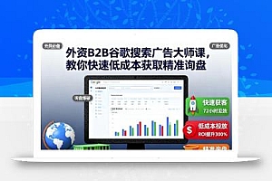 外资B2B谷歌搜索广告大师课,教你快速低成本获取精准询盘