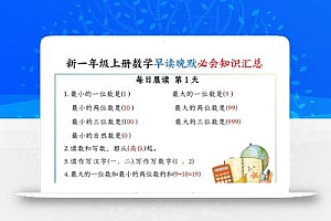 新一上数学早读晚默必会知识汇总(10页)