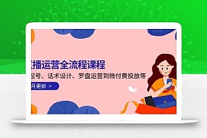 直播运营全流程课程-5月更新:从起号、话术设计、罗盘运营到微付费投放等