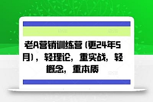 老A营销训练营(更24年6月),轻理论,重实战,轻概念,重本质