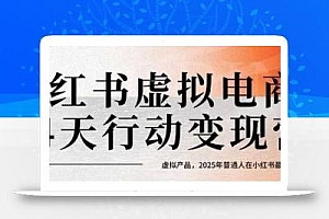 小红书虚拟电商14天变现训练营,虚拟产品,2025年普通人在小红书最后的搞钱机会