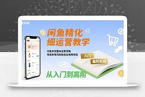 闲鱼精细化运营入门+高阶实战教学,闲鱼卖货整体运营思路,零成本零风险轻创业电商项目