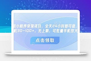 微信小程序变现项目,全天24小时都可做,单机30-100+,无上限,可批量手机放大