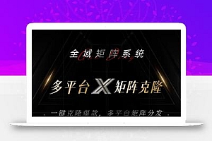 全域矩阵系统,可一键克隆爆款矩阵分发到多个平台!矩阵操作日引流500+!