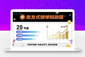 批发式爆单陪跑营,20节课带你实现批发式爆单,带你经松月入过W