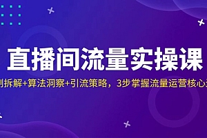 直播间流量实操课:机制拆解+算法洞察+引流策略,3步掌握流量运营核心逻辑