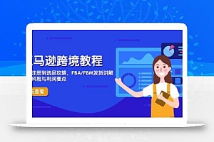 亚马逊跨境教程,店铺注册到选品攻略,FBA/FBM发货讲解,把握风险与利润