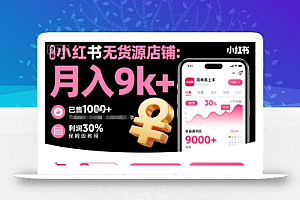 小红书无货源店铺项目,简单易上手,月入9k+,保姆级教程