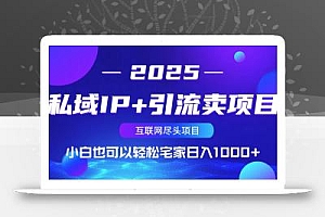 私域IP+引流卖项目,小白也可以做到轻松宅家日入1000+