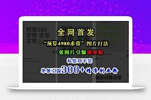 小红书“预算4980带我飞”图片打法,一张图片引爆创业粉,私信回不完,单条引流300+精准创业粉