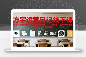 方宇运营日记线下课,包含剪辑制作技巧、拍摄引导过程、起号思维导图、选题等多个教学资料