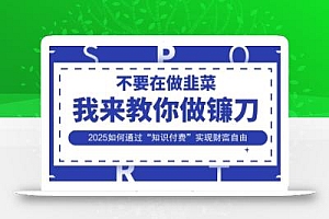 韭菜生涯终结者,我来教你做镰刀,2025如何通过“知识付费”实现财F自由【揭秘】