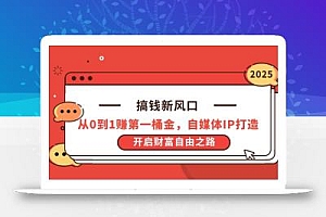 搞钱新风口,从0到1赚第一桶金,自媒体IP打造,开启财富自由之路