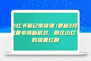 小红书笔记带货课(更新25年6月)流量电商新机会,抓住小红书的流量红利
