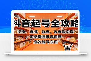 抖音起号全攻略,投流、直播、复盘,各步骤实操,系统掌握抖音运营,高效起号变现
