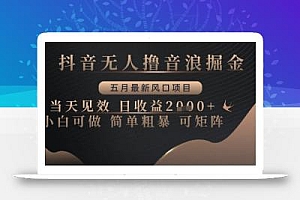 抖音无人撸音浪掘金,五月最新风口项目,当天见效,日收益多张,小白可做简单粗暴可矩阵【揭秘】