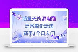 咸鱼无货源电商,高客单价玩法,新手1个月入门
