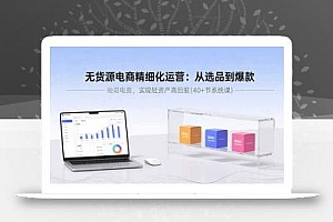 无货源电商精细化运营:从选品到爆款,实现轻资产高回报(40+节系统课
