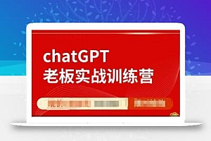 ChatGPT老板实战训练营,用GPT带飞,一人顶一个团队