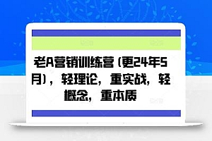 老A营销训练营(更25年7月),轻理论,重实战,轻概念,重本质
